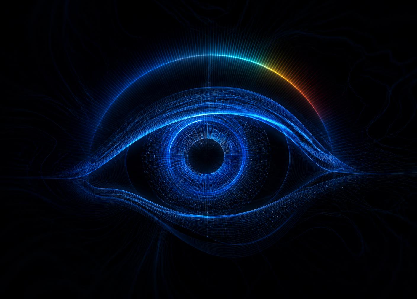 Abstract visualisation of the MirrorMata visual intelligence layer